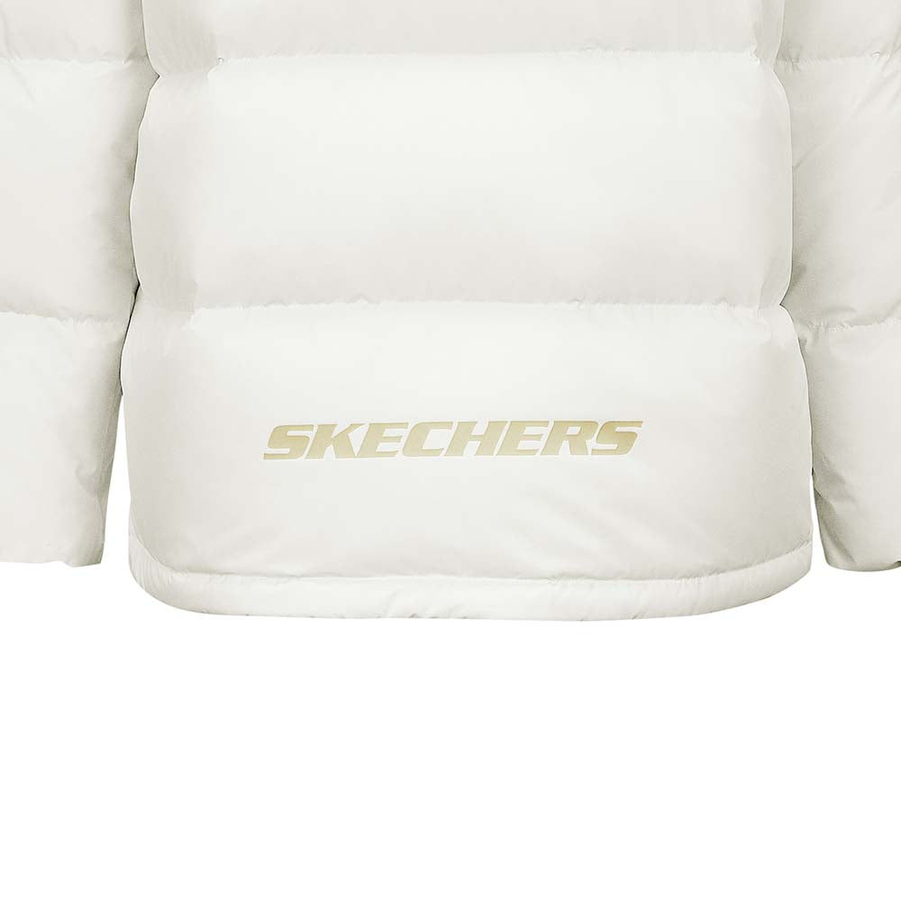 Skechers unisex Sport-Utility Woven Down Jacket in Marshmallow for lifestyle wear