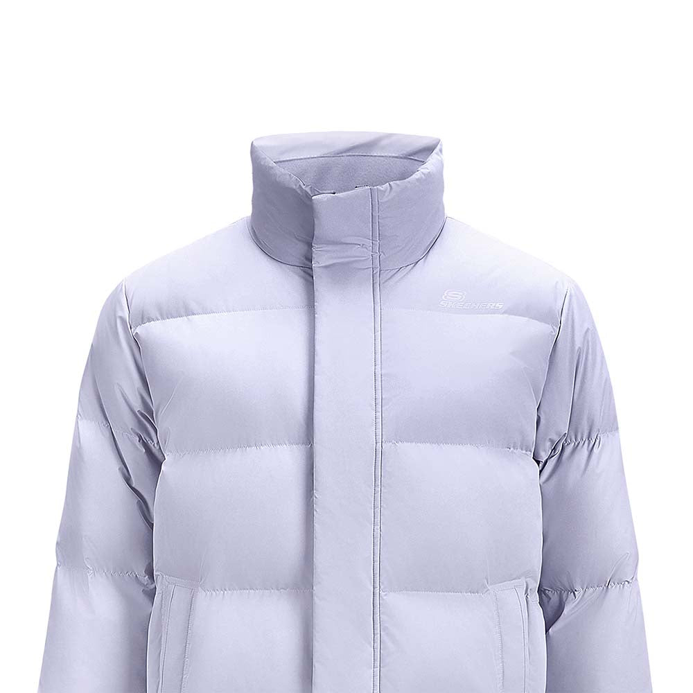 Skechers unisex Sport-Utility Woven Down Jacket in Purple Heather for lifestyle wear