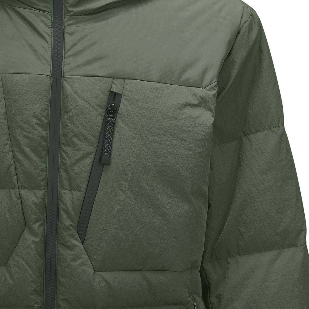 Skechers unisex Go Trail Woven Down Jacket in Thyme for outdoor performance wear