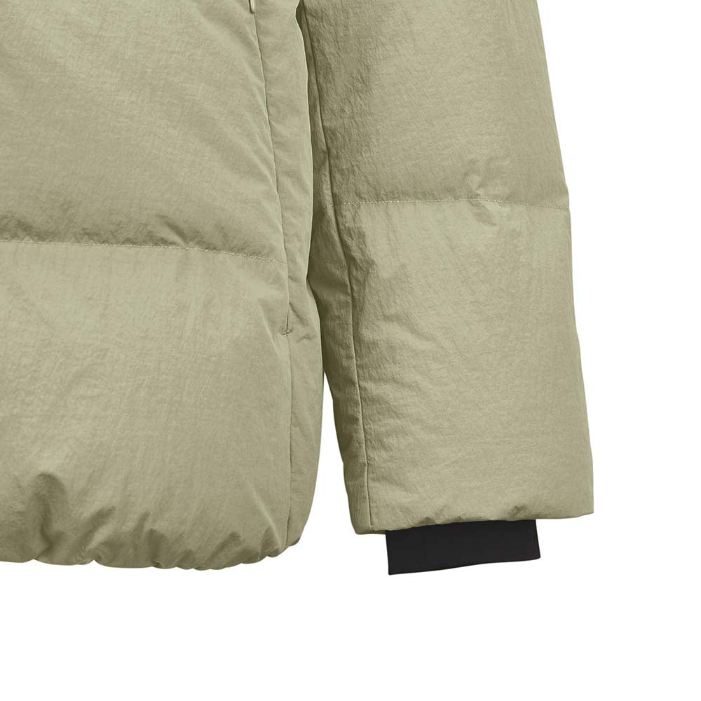 Skechers unisex Go Trail Woven Down Jacket in Sage Beige for outdoor performance wear