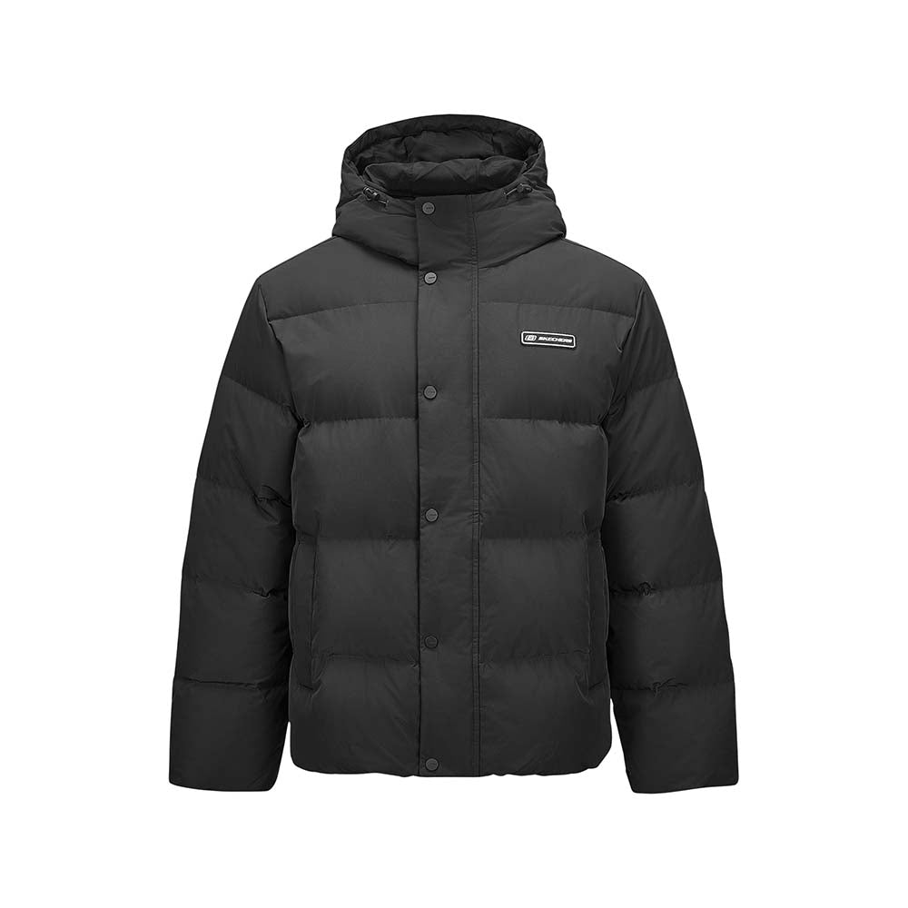 Skechers unisex Sport-Utility Woven Down Jacket in Black Beauty for lifestyle wear
