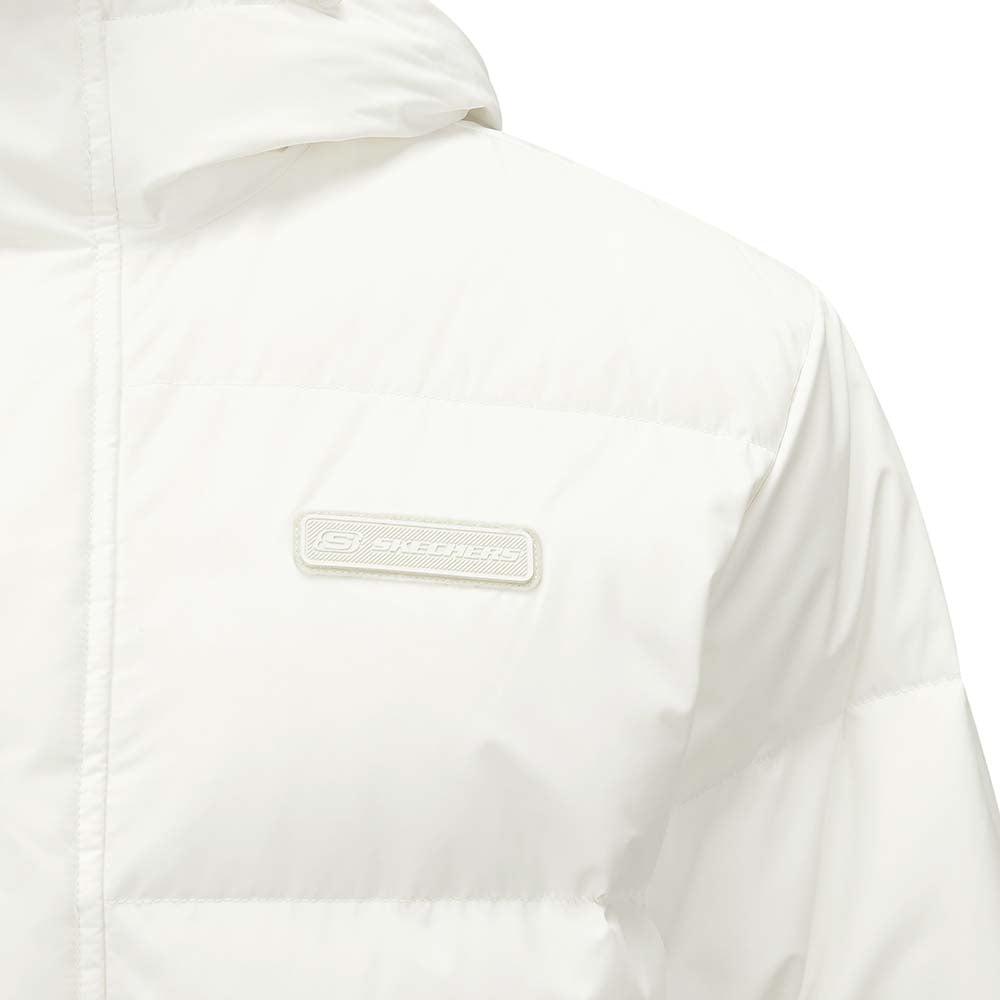 Skechers unisex Sport-Utility Woven Down Jacket in Marshmallow for lifestyle wear