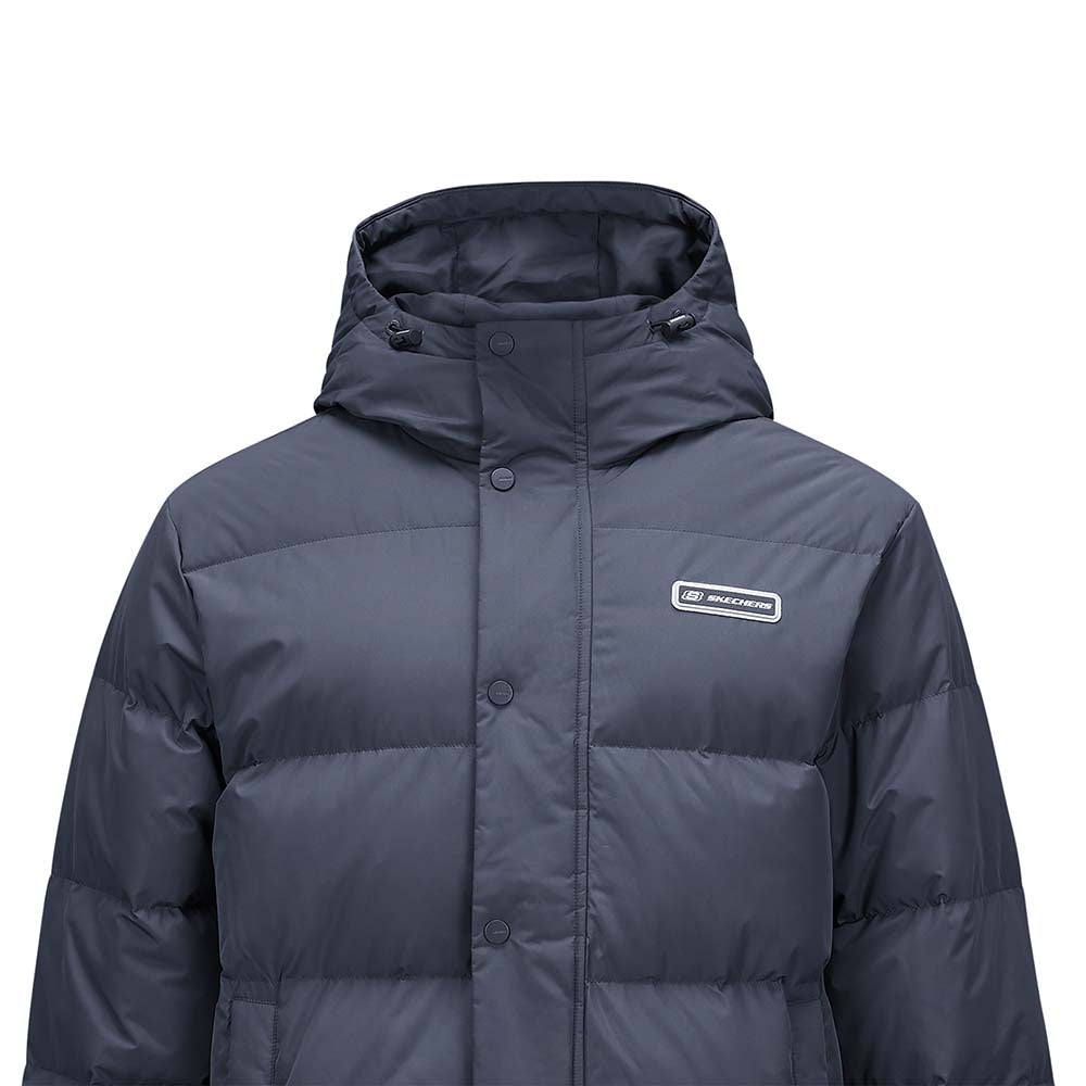 Skechers unisex Sport-Utility Woven Down Jacket in Odyssey Gray for lifestyle wear