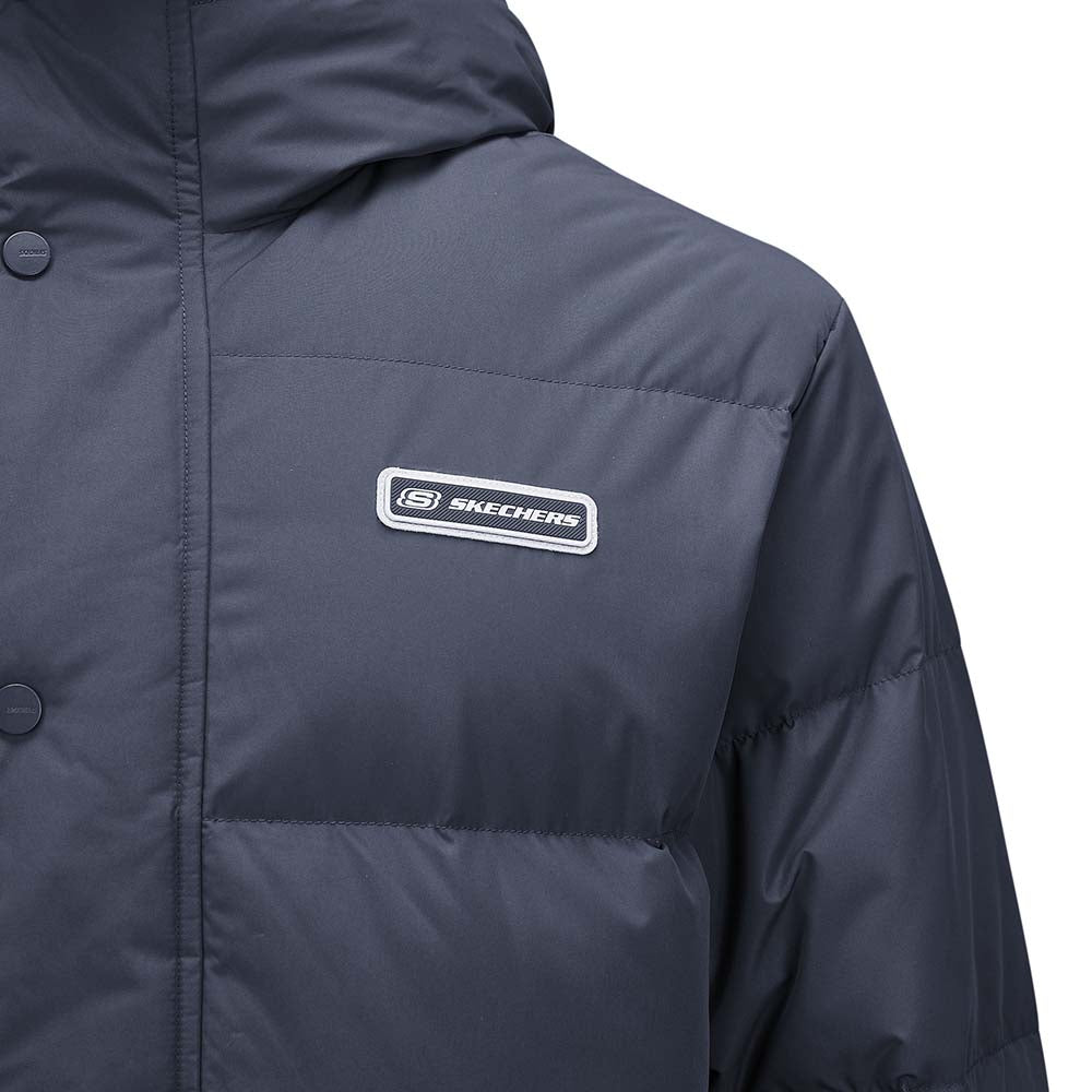 Skechers unisex Sport-Utility Woven Down Jacket in Odyssey Gray for lifestyle wear