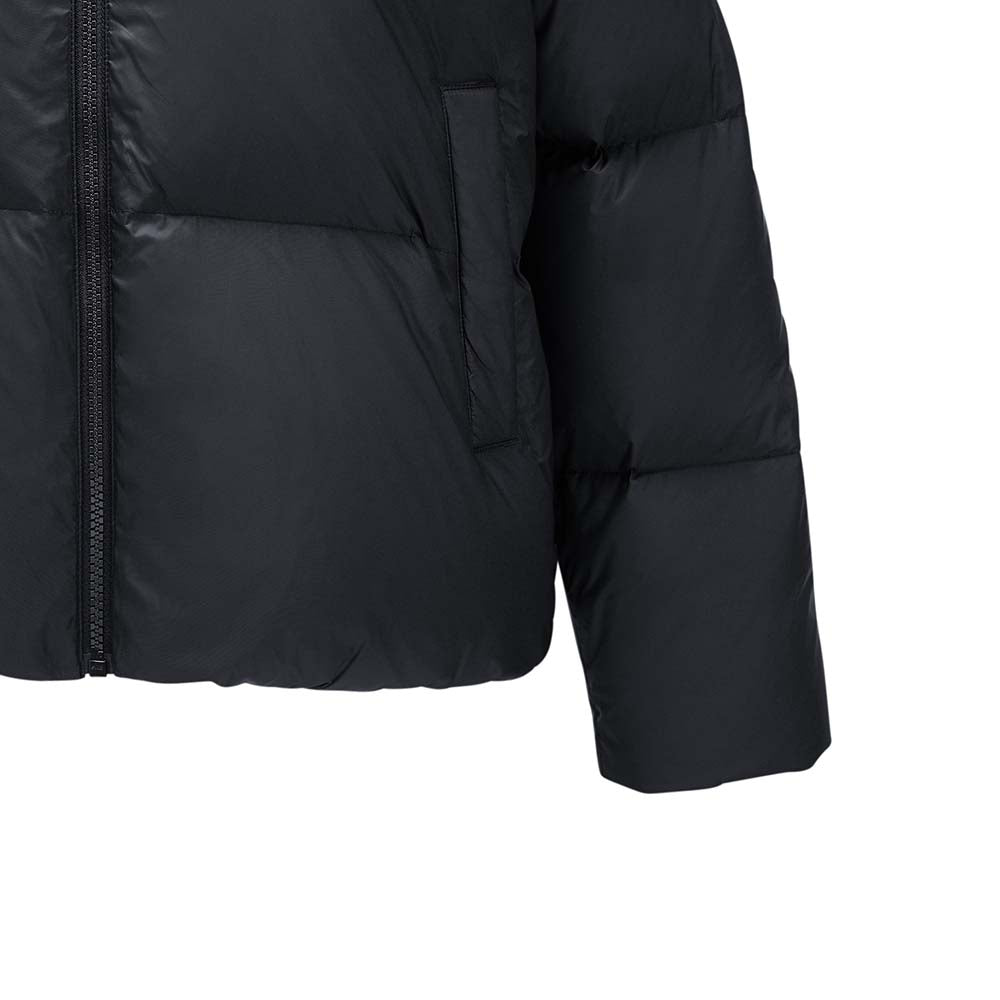 Skechers women's Sport-Utility Woven Down Jacket in Black Beauty for lifestyle wear