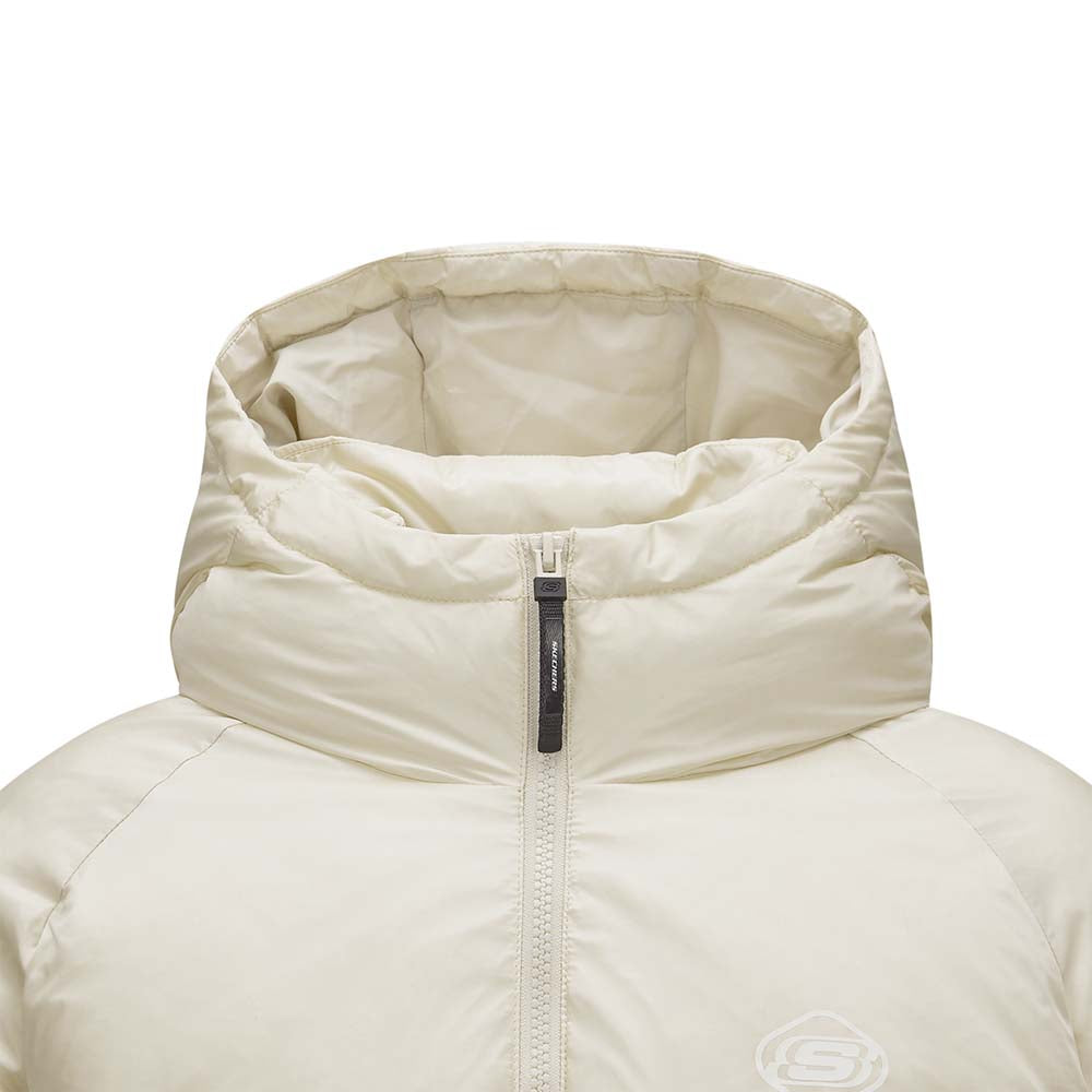 Skechers women's Sport-Utility Woven Down Jacket in Peyote for lifestyle wear