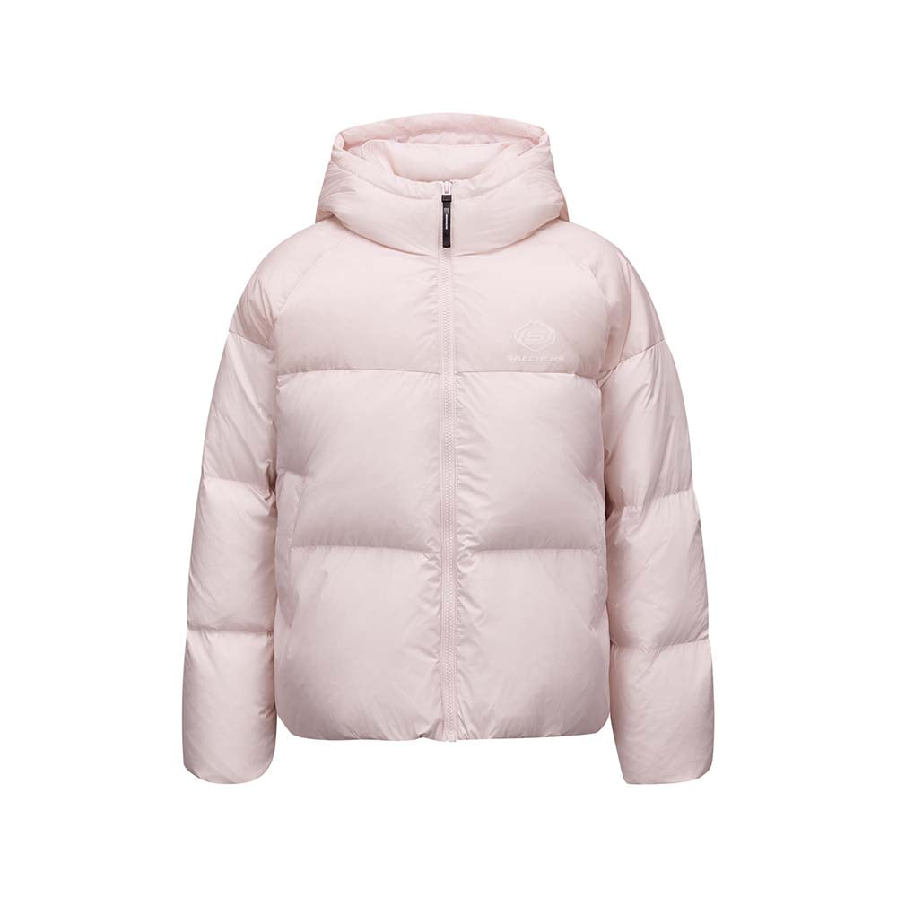 Skechers women's Sport-Utility Woven Down Jacket in Pale Lilac for lifestyle wear