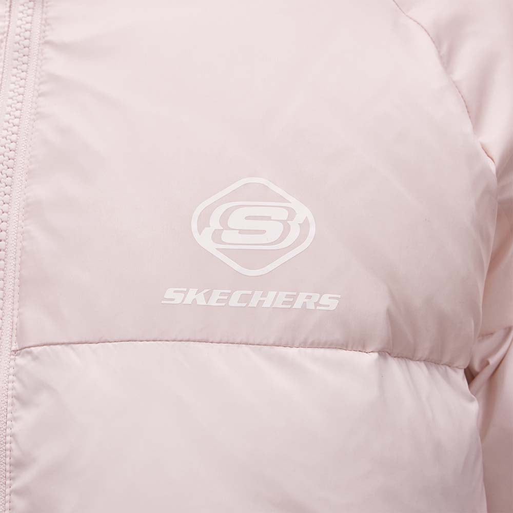 Skechers women's Sport-Utility Woven Down Jacket in Pale Lilac for lifestyle wear