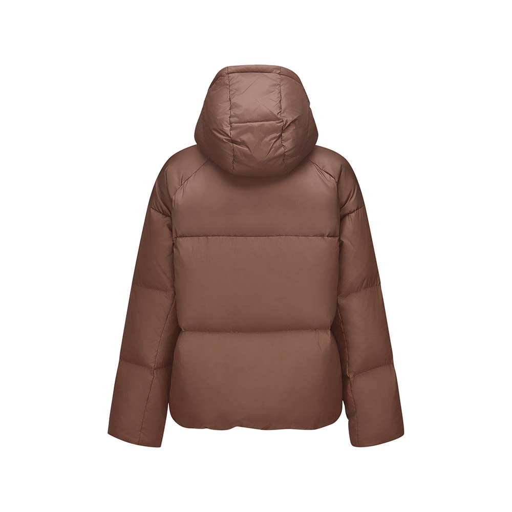 Skechers women's Sport-Utility Woven Down Jacket in Cappuccino for lifestyle wear