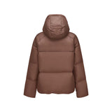 Skechers women's Sport-Utility Woven Down Jacket in Cappuccino for lifestyle wear