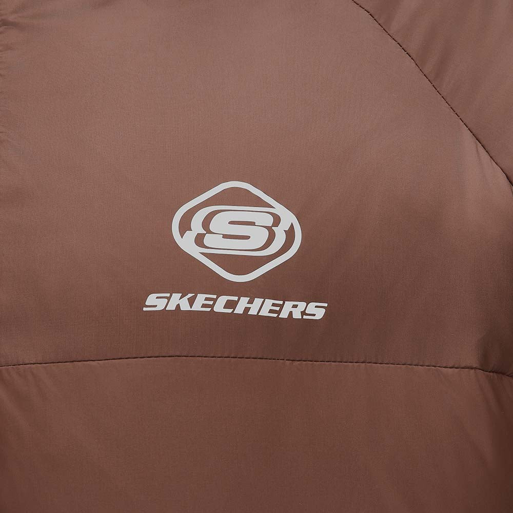 Skechers women's Sport-Utility Woven Down Jacket in Cappuccino for lifestyle wear