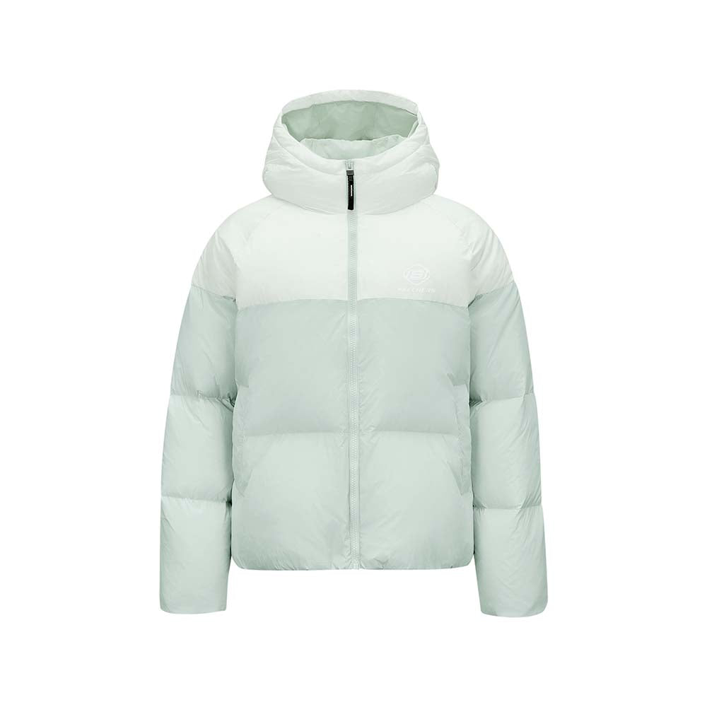 Skechers women's Sport-Utility Woven Down Jacket in Mercury Green for lifestyle wear