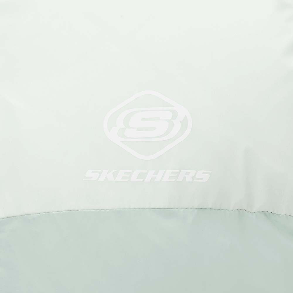 Skechers women's Sport-Utility Woven Down Jacket in Mercury Green for lifestyle wear
