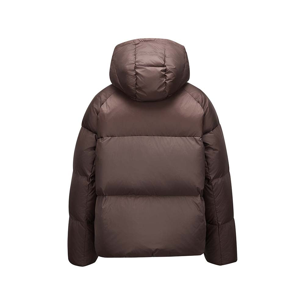 Skechers women's Sport-Utility Woven Down Jacket in Caramel Brown for lifestyle wear