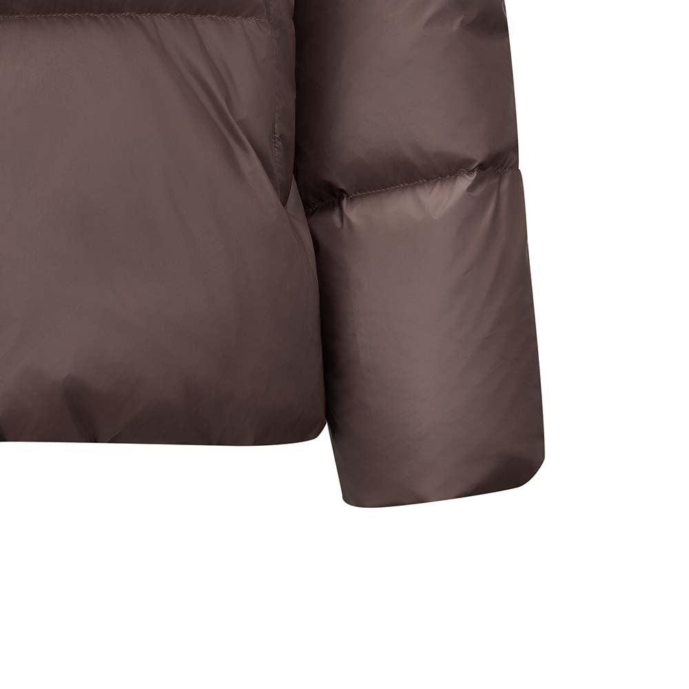 Skechers women's Sport-Utility Woven Down Jacket in Caramel Brown for lifestyle wear
