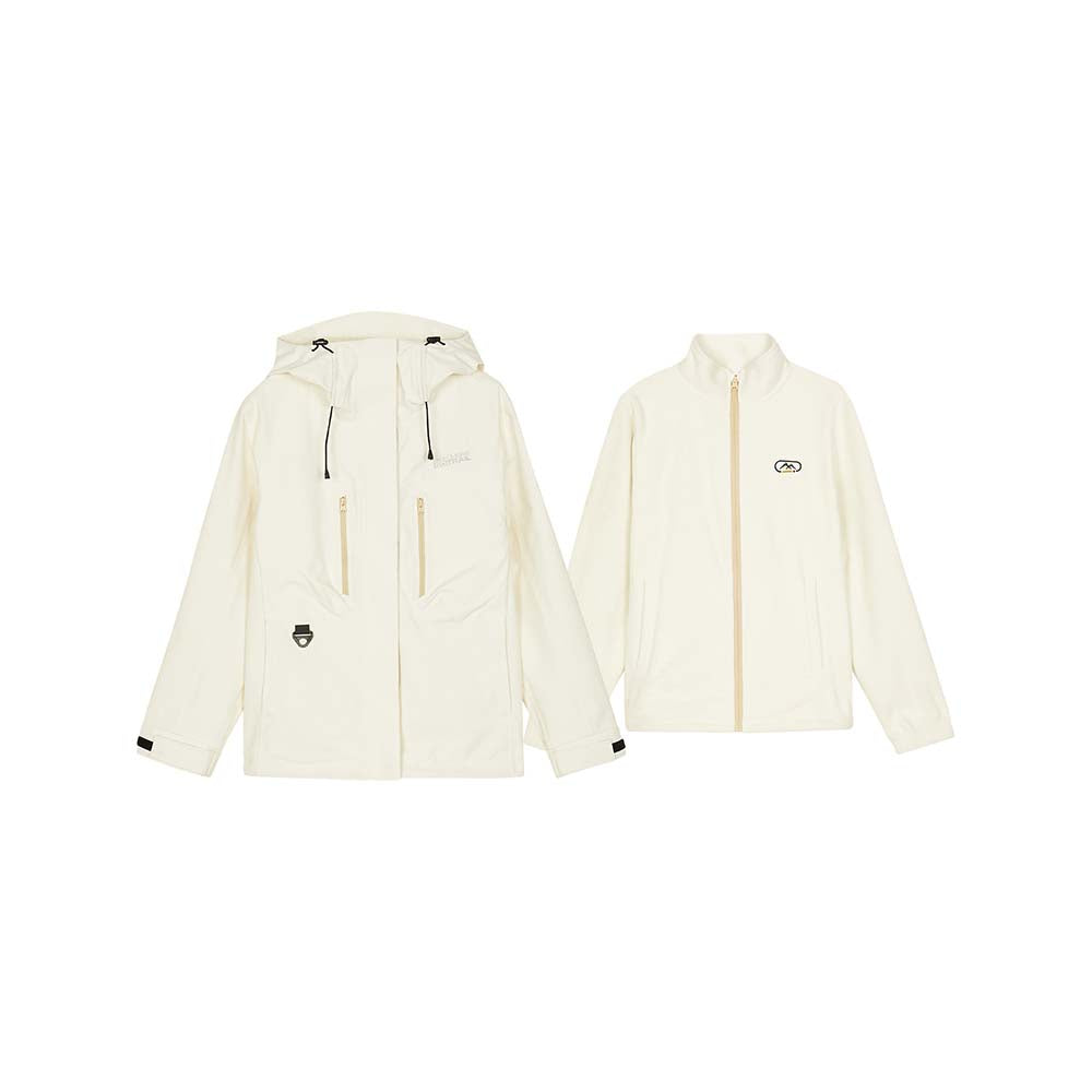 Skechers women's Go Trail 3 in 1 Jacket in Almond White for outdoor performance wear