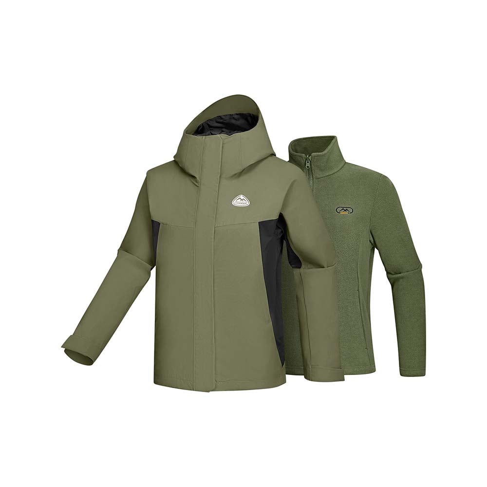 Skechers women's Go Trail 3 in 1 Jacket in Kalamata Green for outdoor performance wear