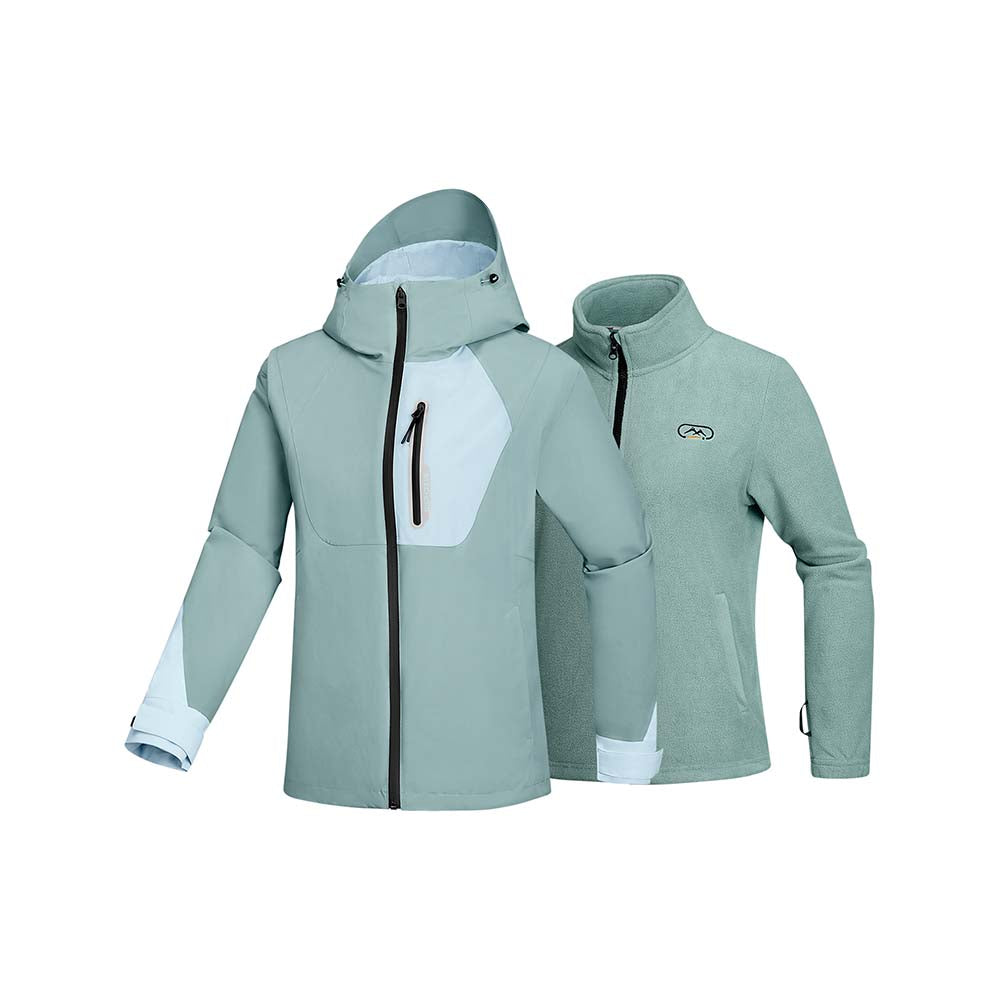 Skechers women's Go Trail 3 in 1 Jacket in Lead Green for outdoor performance wear
