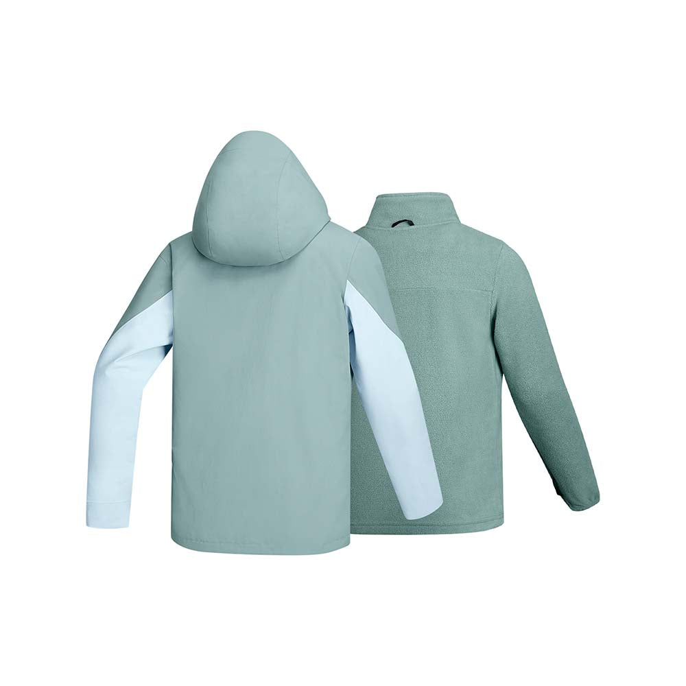 Skechers women's Go Trail 3 in 1 Jacket in Lead Green for outdoor performance wear