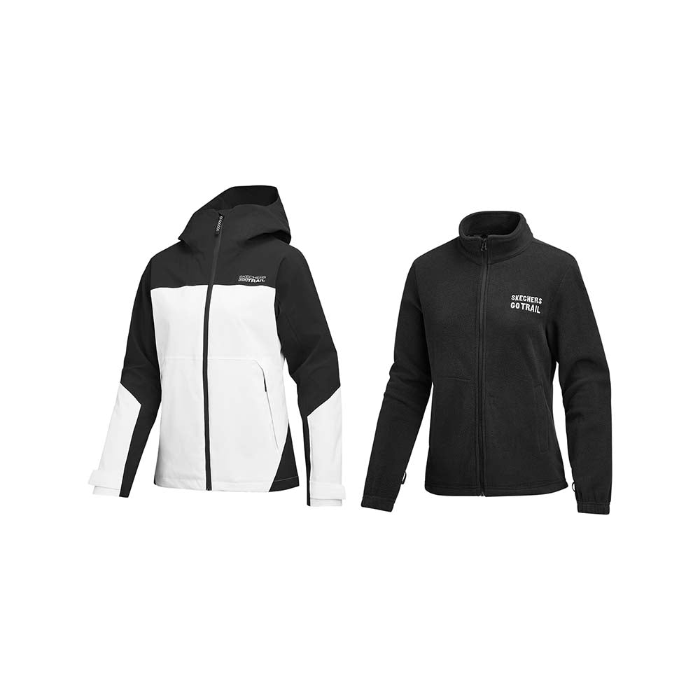 Skechers women's Go Trail 3 in 1 Jacket in Bright White for outdoor performance wear