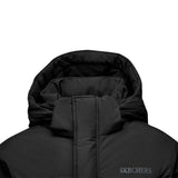 Skechers men's Sport-Utility Woven Down Coat in Black Beauty for lifestyle wear