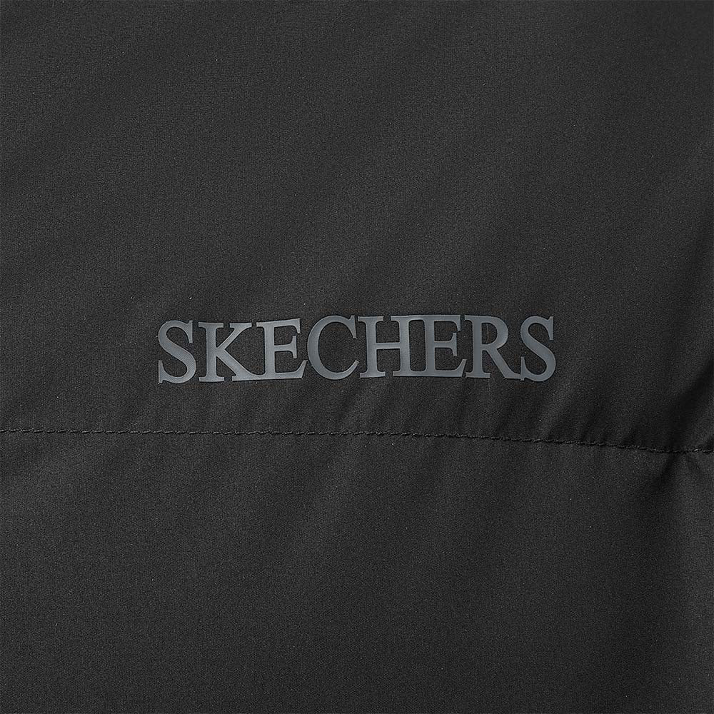 Skechers men's Sport-Utility Woven Down Coat in Black Beauty for lifestyle wear
