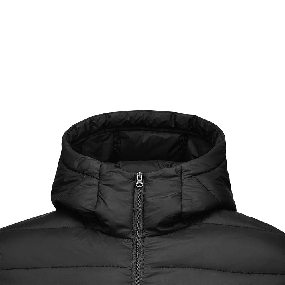 Skechers unisex Sport-Utility Woven Quilted Hooded Jacket in Black Beauty for outdoor performance wear