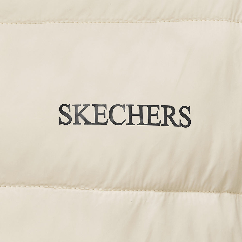 Skechers unisex Sport-Utility Woven Quilted Hooded Jacket in Whitecap Gray for outdoor performance wear