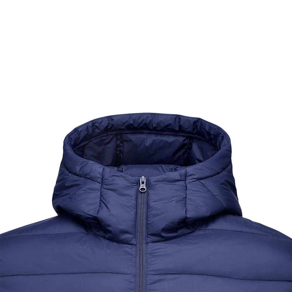 Skechers unisex Sport-Utility Woven Quilted Hooded Jacket in Peacoat for outdoor performance wear