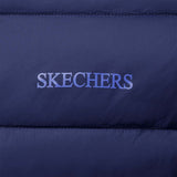 Skechers unisex Sport-Utility Woven Quilted Hooded Jacket in Peacoat for outdoor performance wear