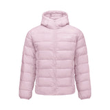 Skechers unisex Sport-Utility Woven Quilted Hooded Jacket in Mauve Shadows for outdoor performance wear