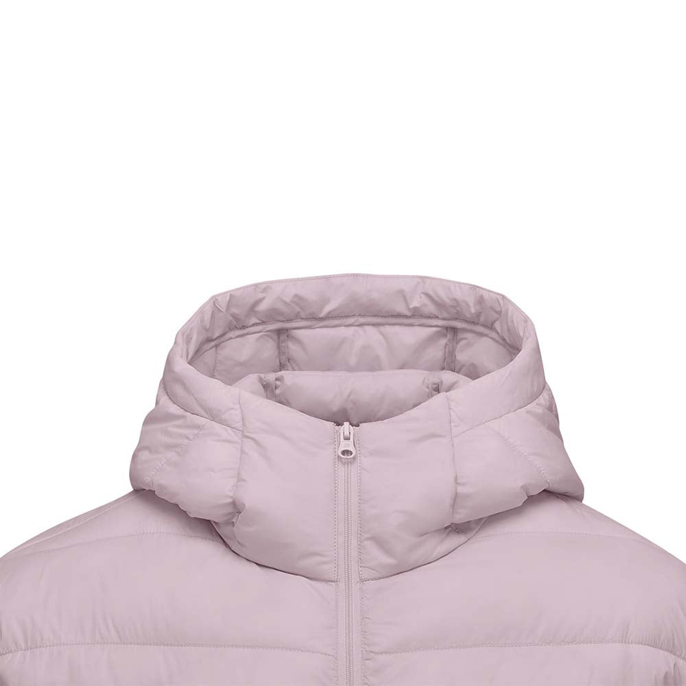 Skechers unisex Sport-Utility Woven Quilted Hooded Jacket in Mauve Shadows for outdoor performance wear