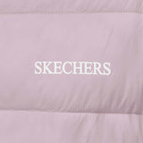 Skechers unisex Sport-Utility Woven Quilted Hooded Jacket in Mauve Shadows for outdoor performance wear