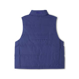 Skechers women's Timeless Woven Down Vest in Skipper Blue for lifestyle wear