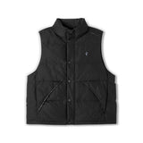Skechers women's Timeless Woven Down Vest in Moonless Night for lifestyle wear