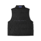 Skechers women's Timeless Woven Down Vest in Moonless Night for lifestyle wear