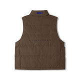 Skechers women's Timeless Woven Down Vest in Pinecone Brown for lifestyle wear