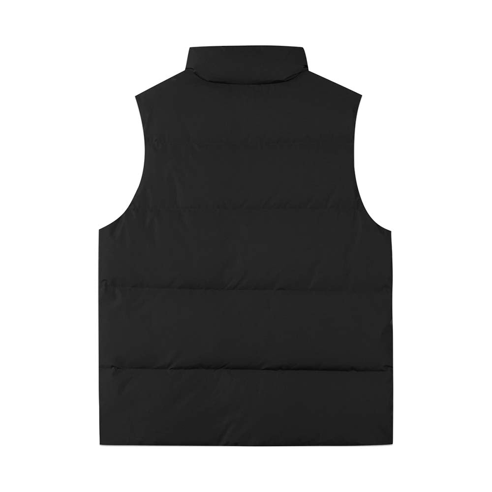 Skechers men's Colorful S Collection Woven Down Vest in Black Beauty for outdoor performance wear