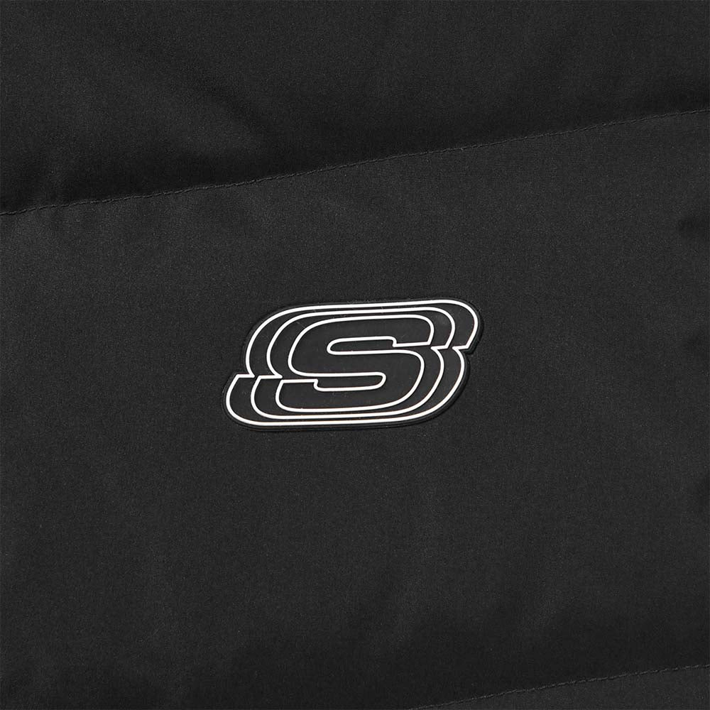Skechers men's Colorful S Collection Woven Down Vest in Black Beauty for outdoor performance wear
