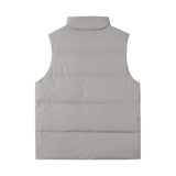 Skechers men's Colorful S Collection Woven Down Vest in Alloy for outdoor performance wear