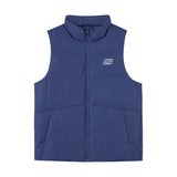 Skechers men's Colorful S Collection Woven Down Vest in Medieval Blue for outdoor performance wear