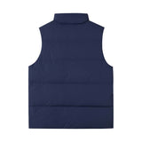 Skechers men's Colorful S Collection Woven Down Vest in Medieval Blue for outdoor performance wear