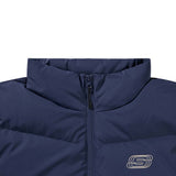 Skechers men's Colorful S Collection Woven Down Vest in Medieval Blue for outdoor performance wear