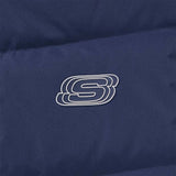 Skechers men's Colorful S Collection Woven Down Vest in Medieval Blue for outdoor performance wear