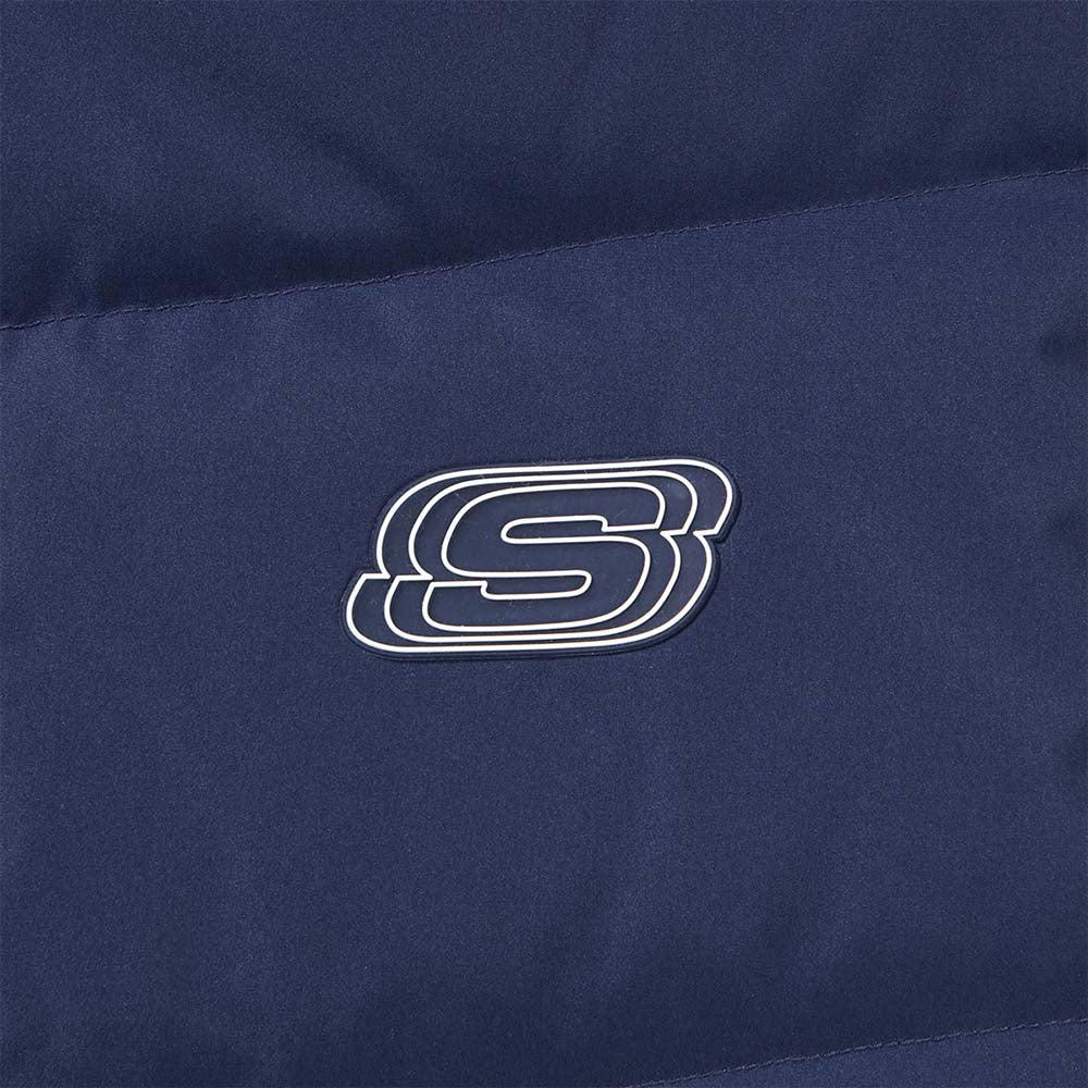Skechers men's Colorful S Collection Woven Down Vest in Medieval Blue for outdoor performance wear