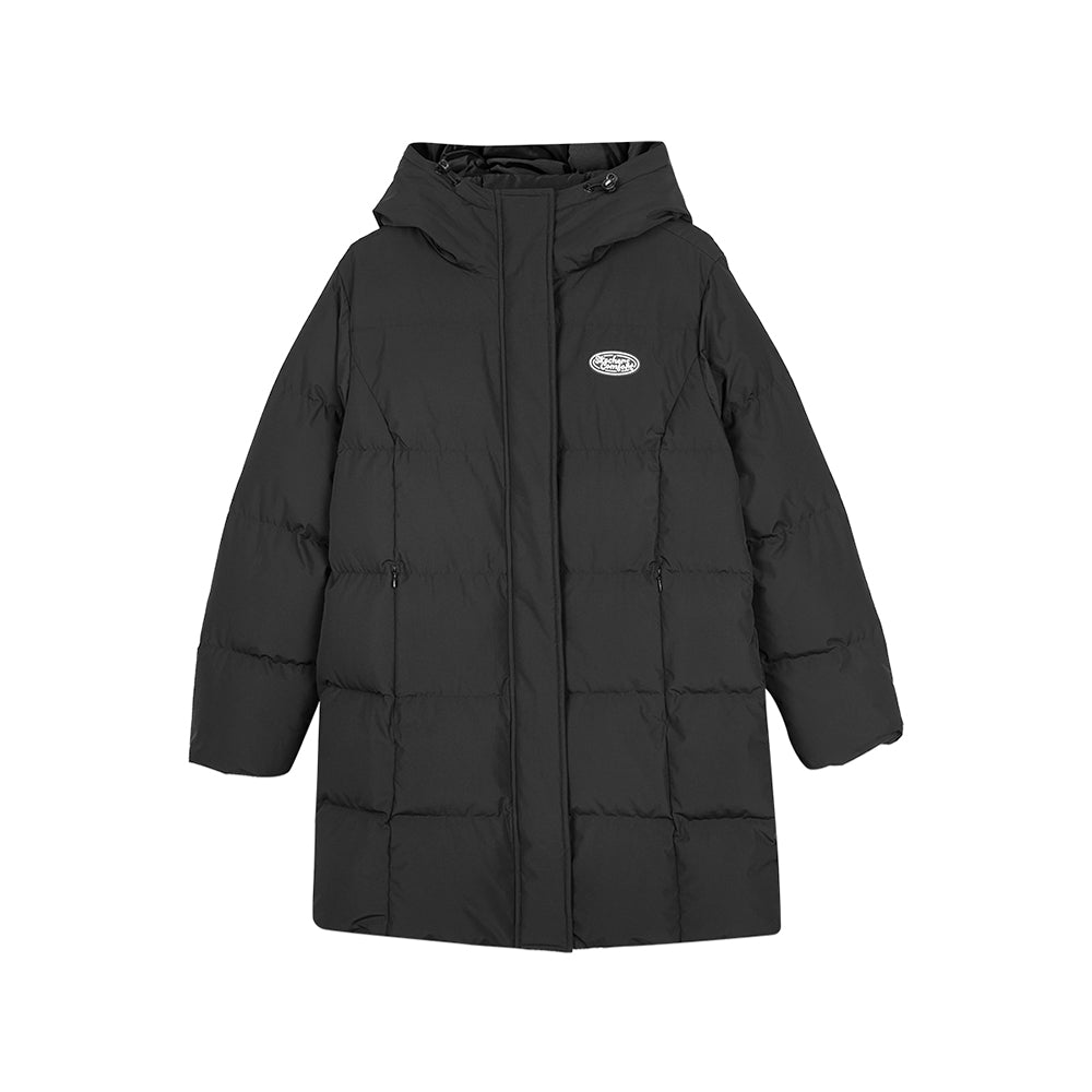 Skechers women's Colorful S Collection Woven Down Parka in Black Beauty for outdoor performance wear