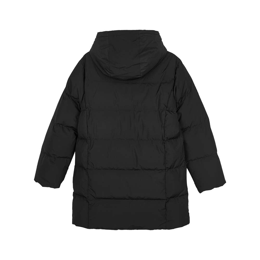 Skechers women's Colorful S Collection Woven Down Parka in Black Beauty for outdoor performance wear