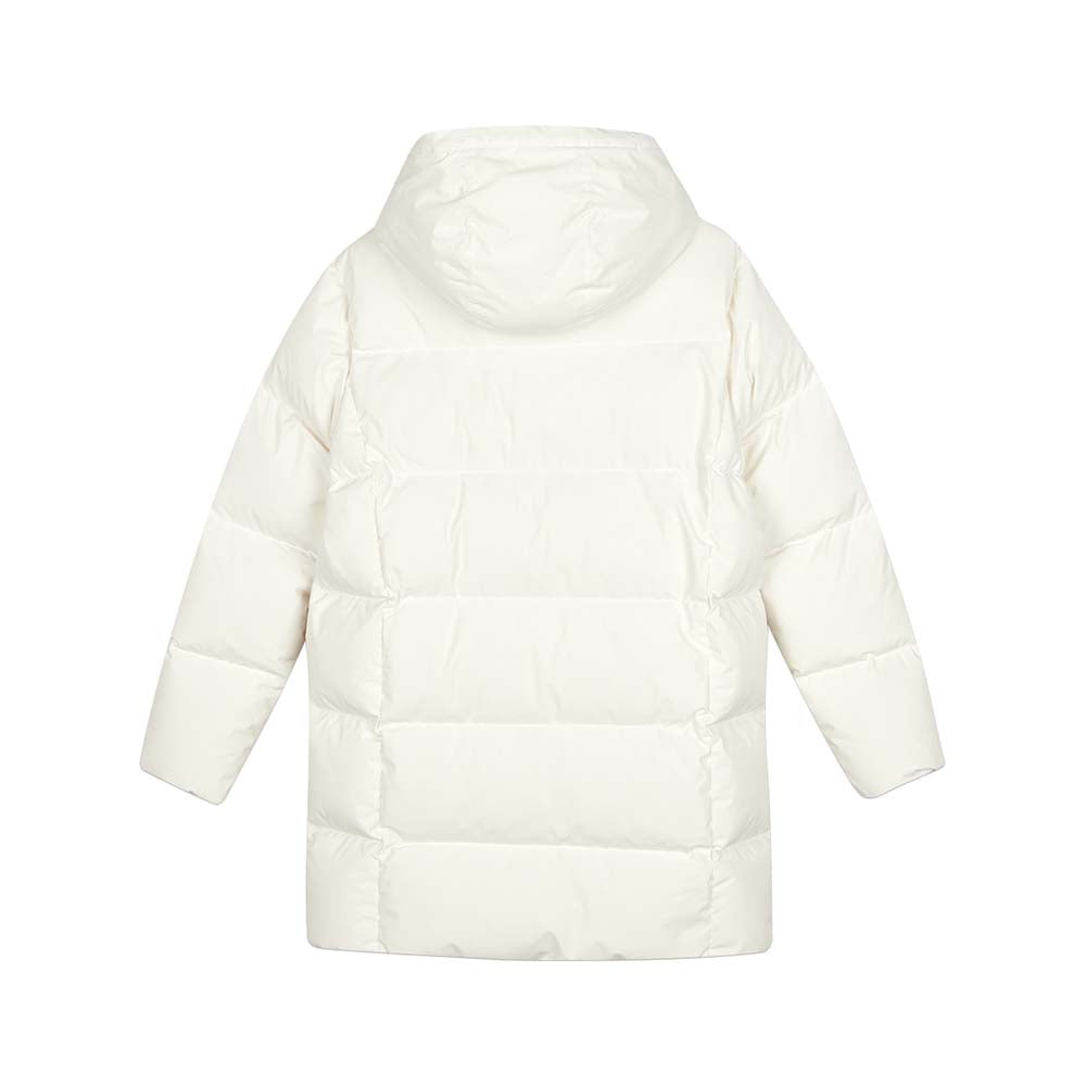 Skechers women's Colorful S Collection Woven Down Parka in Marshmallow for outdoor performance wear