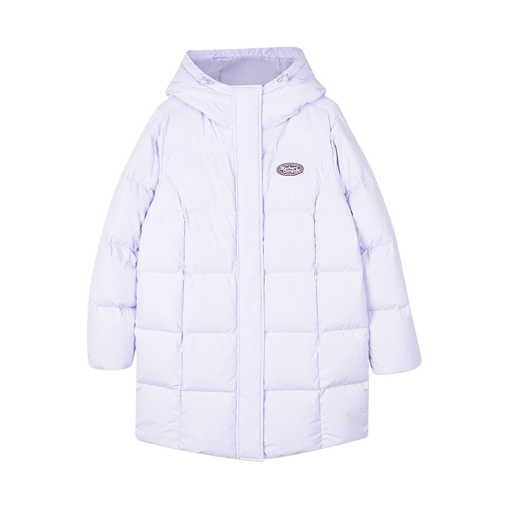 Skechers women's Colorful S Collection Woven Down Parka in Purple Heather for outdoor performance wear