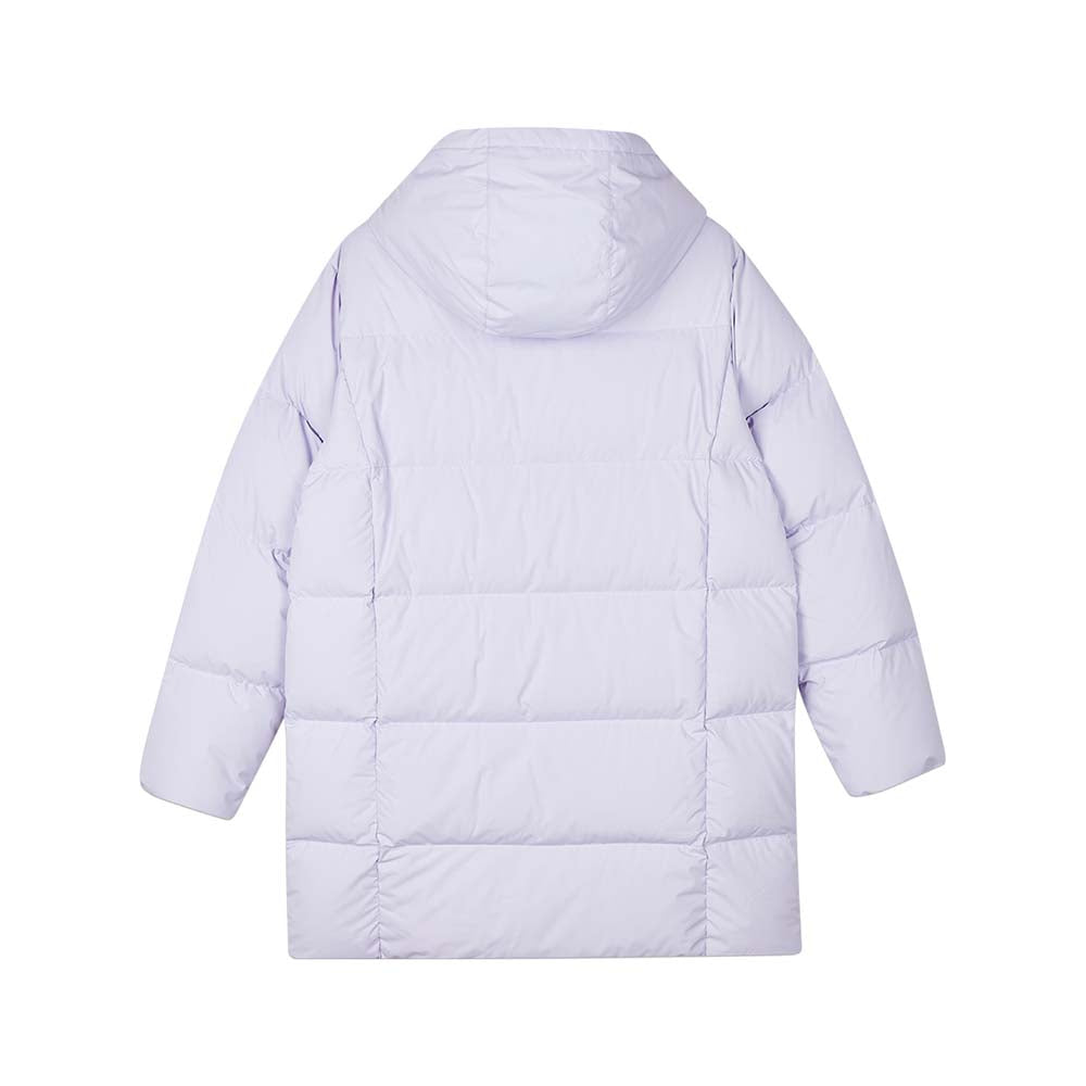Skechers women's Colorful S Collection Woven Down Parka in Purple Heather for outdoor performance wear